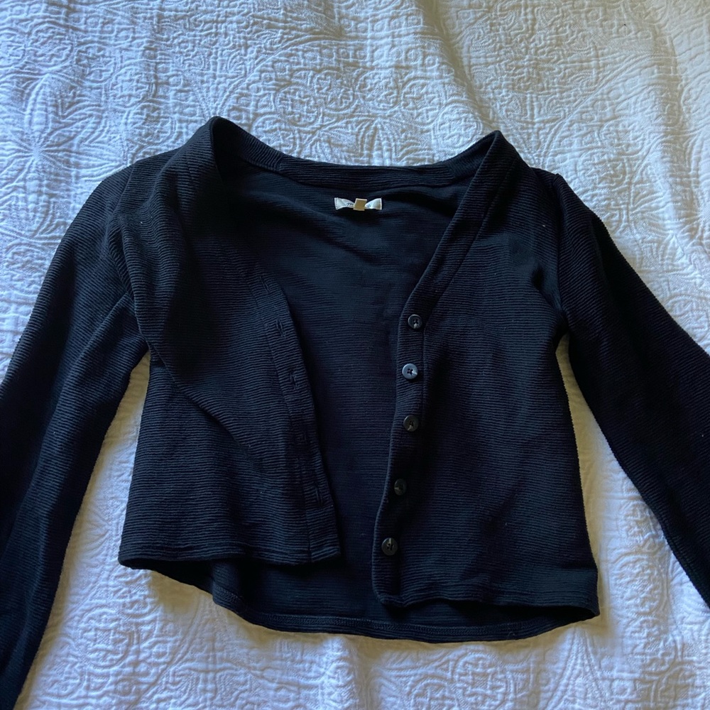 Madewell crop black cardigan